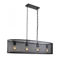 Sybil Oval Pendant Light 4Lt in Black