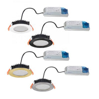 90mm LED Round Trim Downlight 10w White, Black, Gold, Satin Chrome 3k LDE90-XX Superlux Lighting