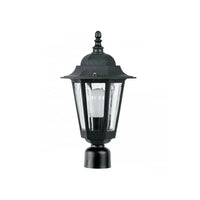 Croydon Hexagon Post Top Lantern E27 in Black Superlux Lighting - DUP7030-BL