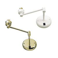 Single Round Swing Arm Wall Bracket B22 in Brass/White Superlux Lighting - PS31-BS, PS31-WH