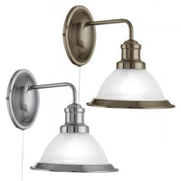 Sylvia Decorative Indoor Wall Light in Antique Brass or Satin Chrome
