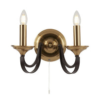Louisa Indoor Wall Light 2Lt in Brass
