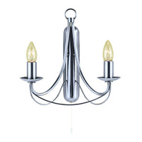 Maypole Wall Light Candelabra E14 in Chrome Superlux Lighting - R6342-2B-SC