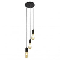 Decorative Cluster Pendant Light 3Lt in Black