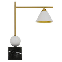 Arturo Table Lamp in Black, White and Antique Gold