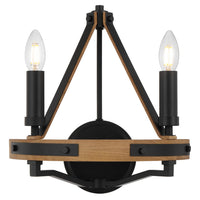 Darien 2Lt Indoor Wall Light in Ash Wood