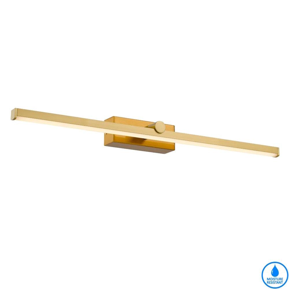 Foley 60 LED Vanity Light in Antique Gold, Black or Chrome