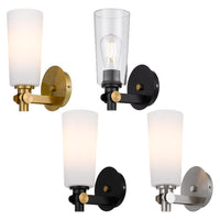Delmar Indoor Wall Light Antique Gold/Opal, Black/Clear, Black/Opal or Nickel/Opal