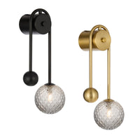Felton Arm Indoor Wall Light in Antique Gold or Black