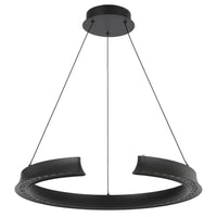 Lucid LED Pendant Light Round in Black or Wood