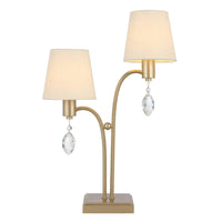 Malvern 2Lt Table Lamp Antique Silver MALVERN TL2-AS Telbix Lighting