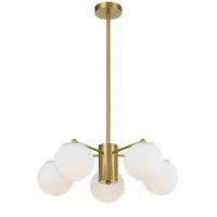 Marsten 5Lt Pendant Light in Antique Gold or Black
