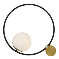 Matias Table Lamp in Black/Antique Gold/Opal Matt