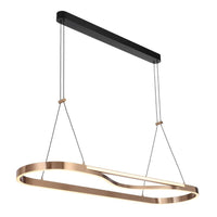 Ostrom Rectangle LED Pendant Light 45w in Coffee Gold