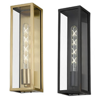 Arzano Outdoor Wall Light Large in Antique Brass or Black