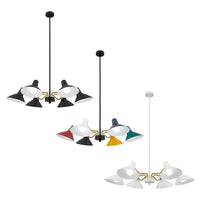 Farbon Pendant Light 6Lt Black, Multi Colour, White