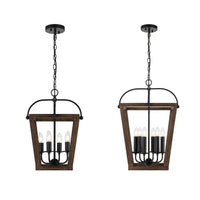 Lacota Pendant Light 4Lt/6Lt in Black and Walnut
