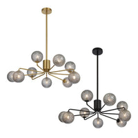 Felton 9Lt Pendant Light in Antique Gold or Black