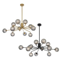 Felton 12Lt Pendant Light in Antique Gold or Black