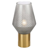 Rene Industrial Table Lamp in Antique Gold Available in 4 Different Glass Styles