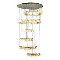 Rias 6 Tier LED Pendant Light in Gold