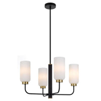 Sebring Pendant Light 4Lt in Black and Opal Matt Glass