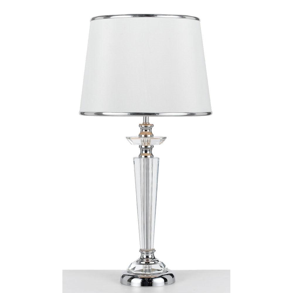 Contemporary Crystal Table Lamp in Chrome or Gold