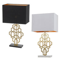 Akron Table Lamp Large in Black/Antique Gold or White/Antique Gold