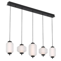 Torso Bar LED Pendant Lamp 5Lt 28w in Black or Brass