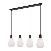 Tresor Pendant Light 4Lt in Black and Opal Matt