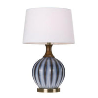 Yoni Table Lamp in Antique Brass and White