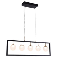 Franco 5Lt LED Bar Pendant Light in Black and Gold