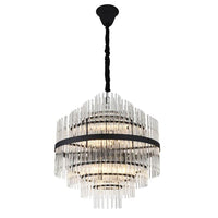 Chloe Glass Pendant Light 13Lt in Black, Gold