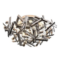 Brazza Close to Ceiling Light 12Lt in Black/Chrome or Gold