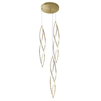 Spear LED Pendant Light 3Lt in Gold