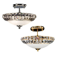 Asfour Crystal 3Lt Close to Ceiling (CTC) Light in Chrome or Gold