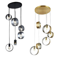 Galaxy Pendant Light 6Lt in Black or Gold