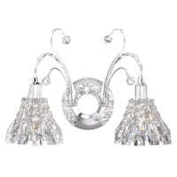 Asfour Crystal 2Lt Wall Light in Chrome or Gold