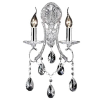 Asfour Crystal 2Lt Wall Light in Chrome or Gold