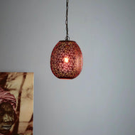 Sigma Perforated Pod Pendant Light Small in Bronze