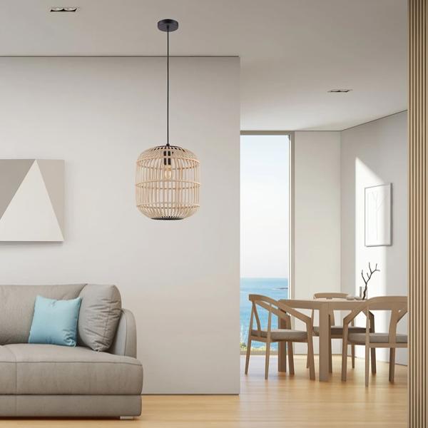 Eglo Lighting | 43216N | Bordesley Pendant Light Natural Beach Style ...