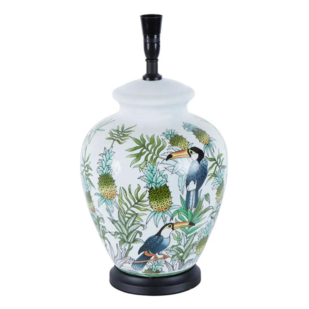 Vintage Crystal Glass Ginger Jar Lamp Brass Chinoiserie Base Asian