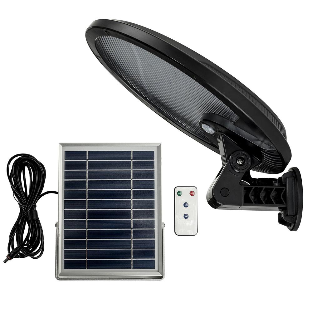 LED Multi-Purpose Light Solar Panel w/ Remote IP65 in Black Solar Ligh  The Lighting Outlet