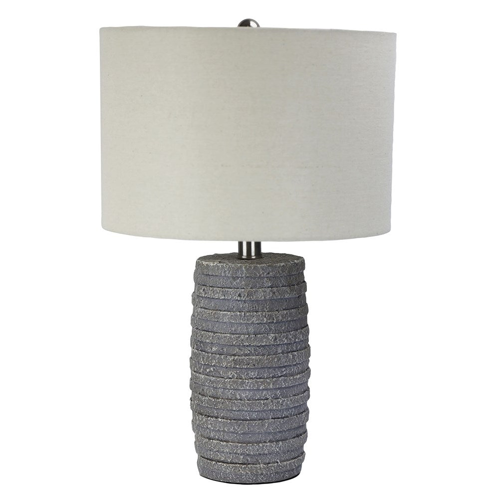 Oriel Lighting | OL98887 | Strata Table Lamp in Grey - The Lighting Outlet