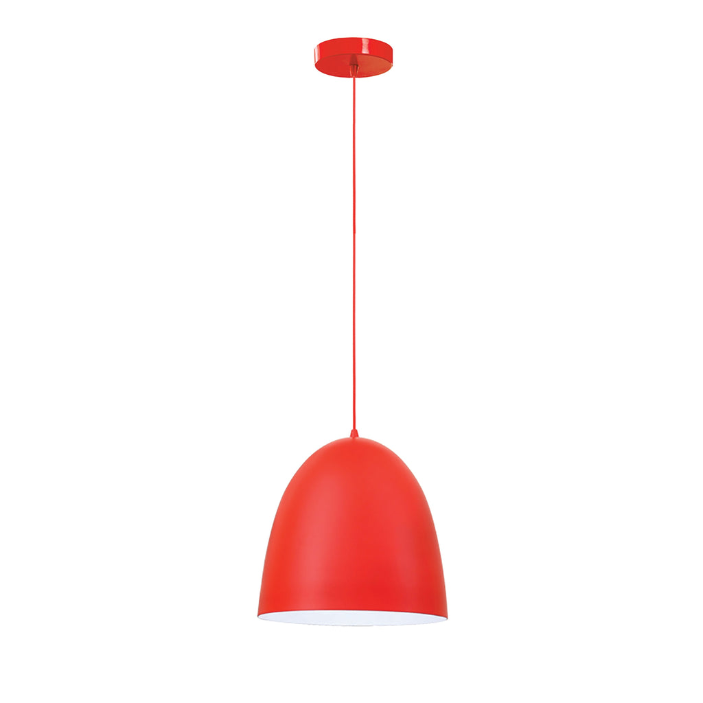 Theo Metal Pendant Light in Brushed Chrome, White, Red or Copper - The ...