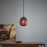 Sigma Perforated Pod Pendant Light Small in Bronze